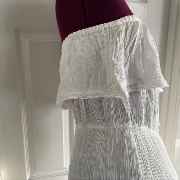 Garage white strapless layered maxi dress size medium - Picture 6 of 13